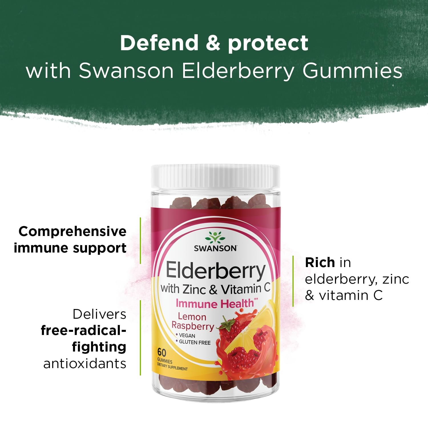 Swanson Elderberry Gummies with ingredients list