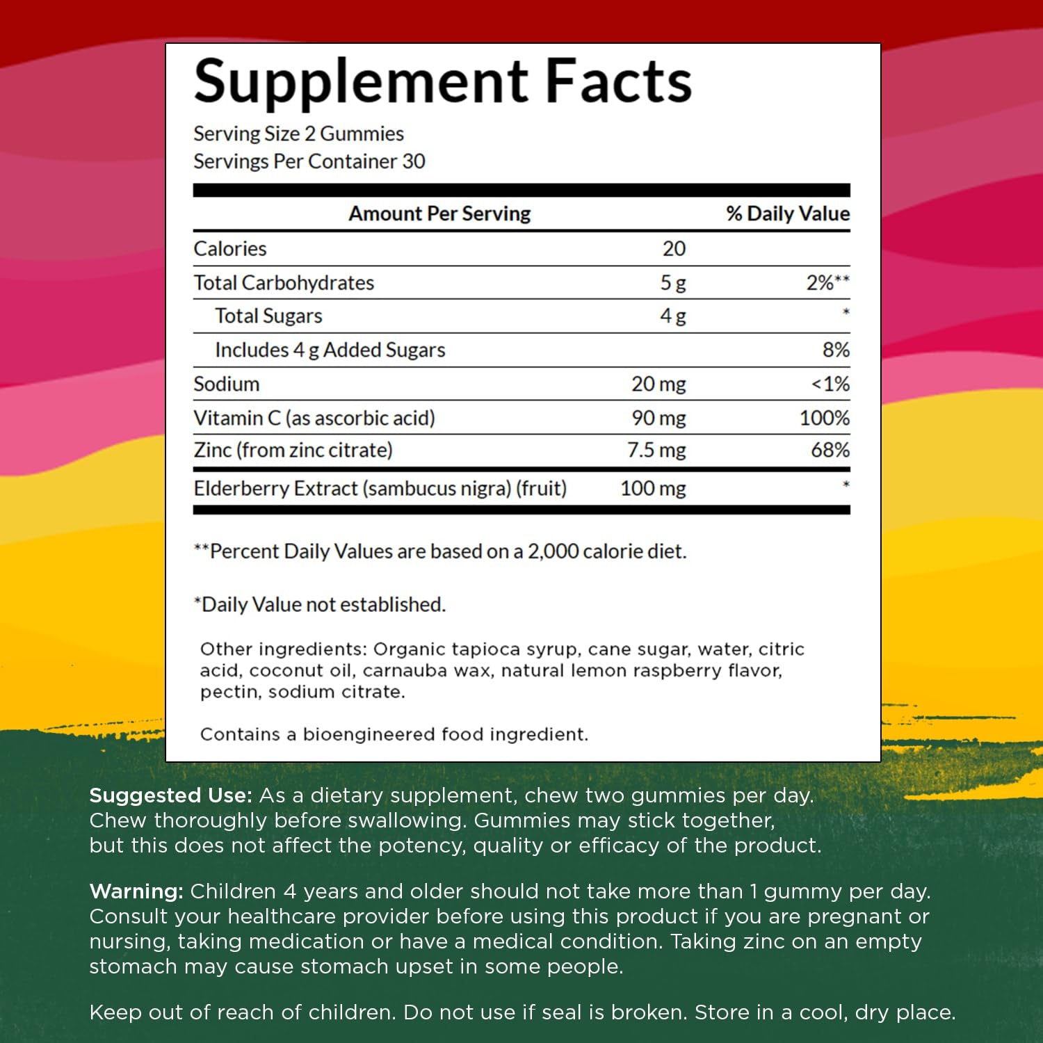 Swanson Elderberry Gummies with Zinc & Vitamin C on a table