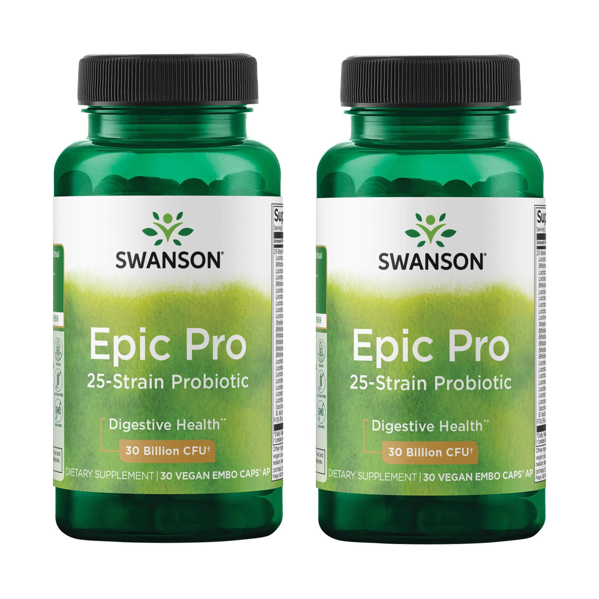 Swanson Epic Pro 25-Strain Probiotic 30 Billion CFUs front view