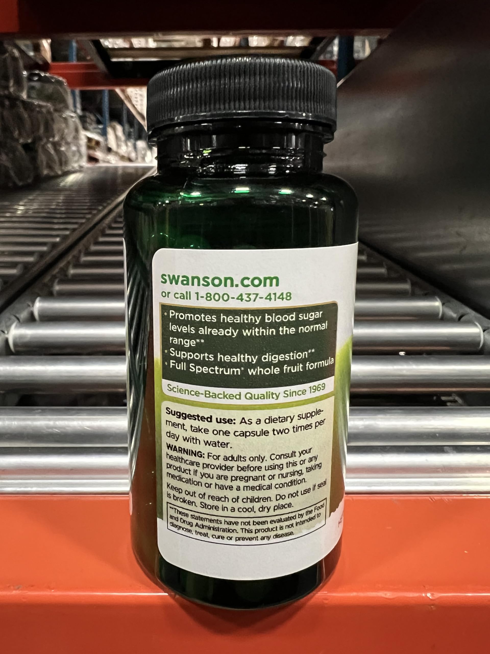 Swanson Full Spectrum Bitter Melon 500mg capsules with ingredients list