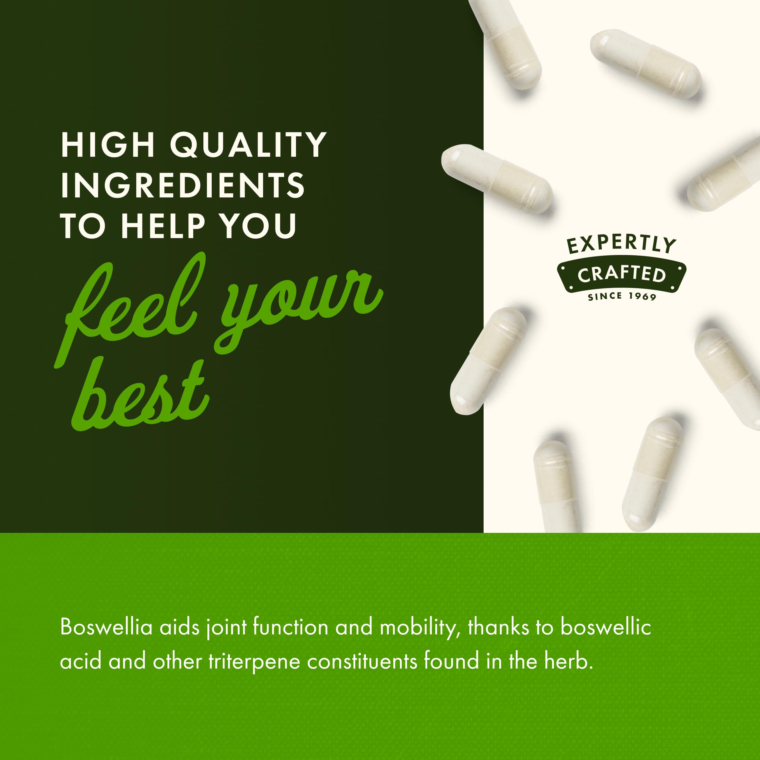 Swanson Full Spectrum Boswellia Serrata supplement bottle with dosage