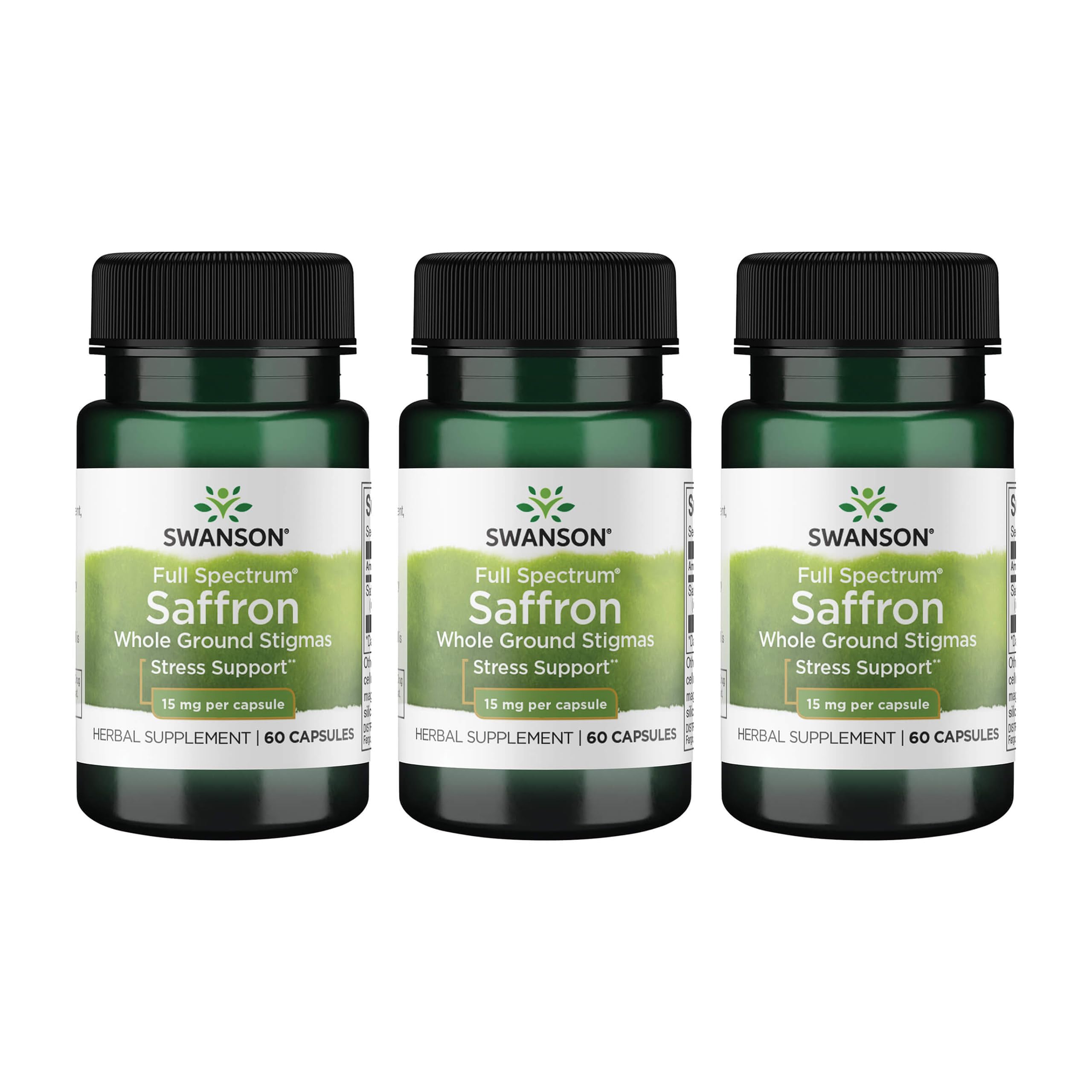 Swanson Full Spectrum Saffron 15mg supplement front view