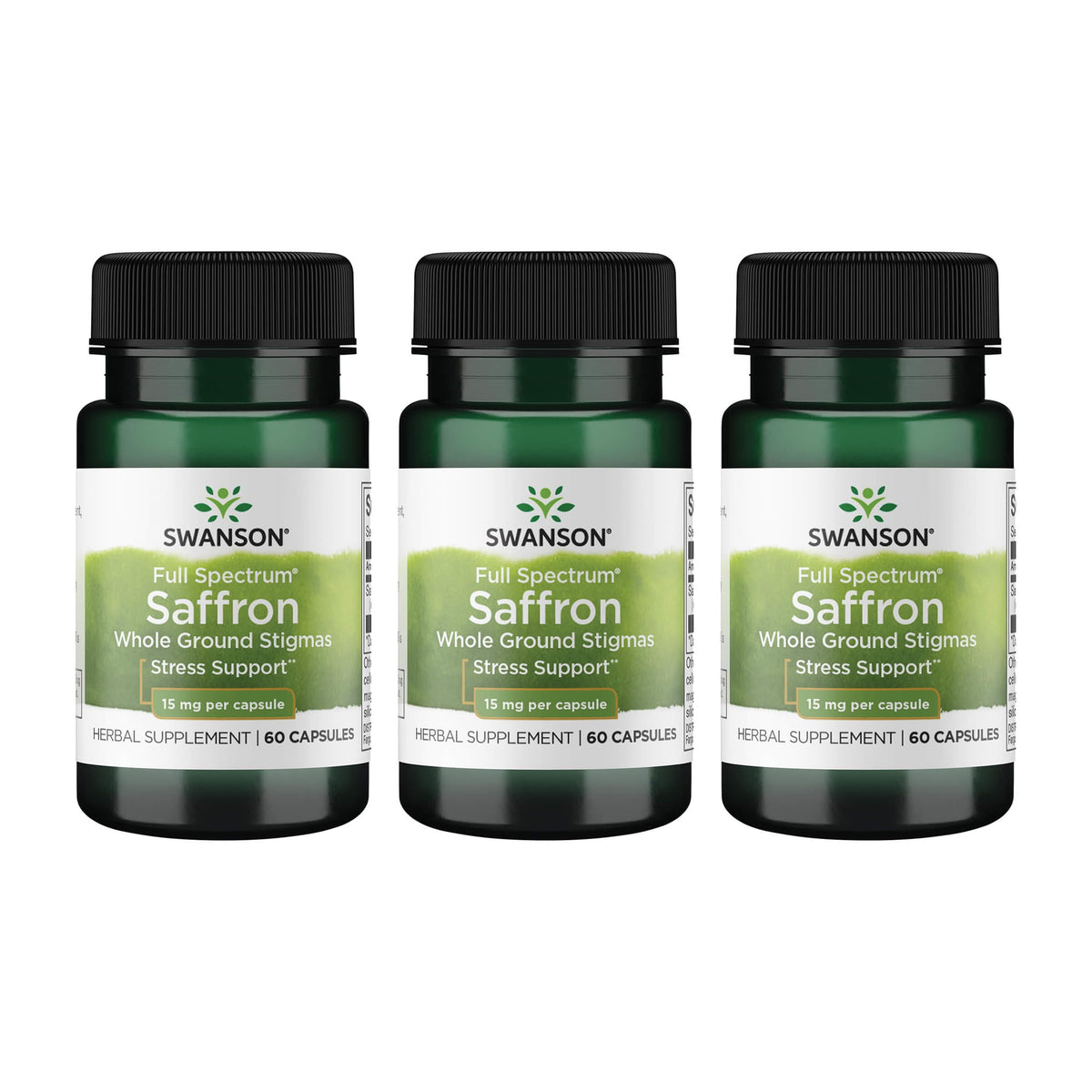 Swanson Full Spectrum Saffron 15mg supplement front view