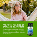 Swanson GABA 500 mg capsules with water glass