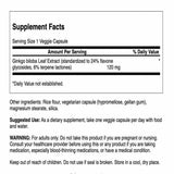 Swanson Ginkgo Biloba Leaf Extract 120mg 60 Veggie Capsules side view