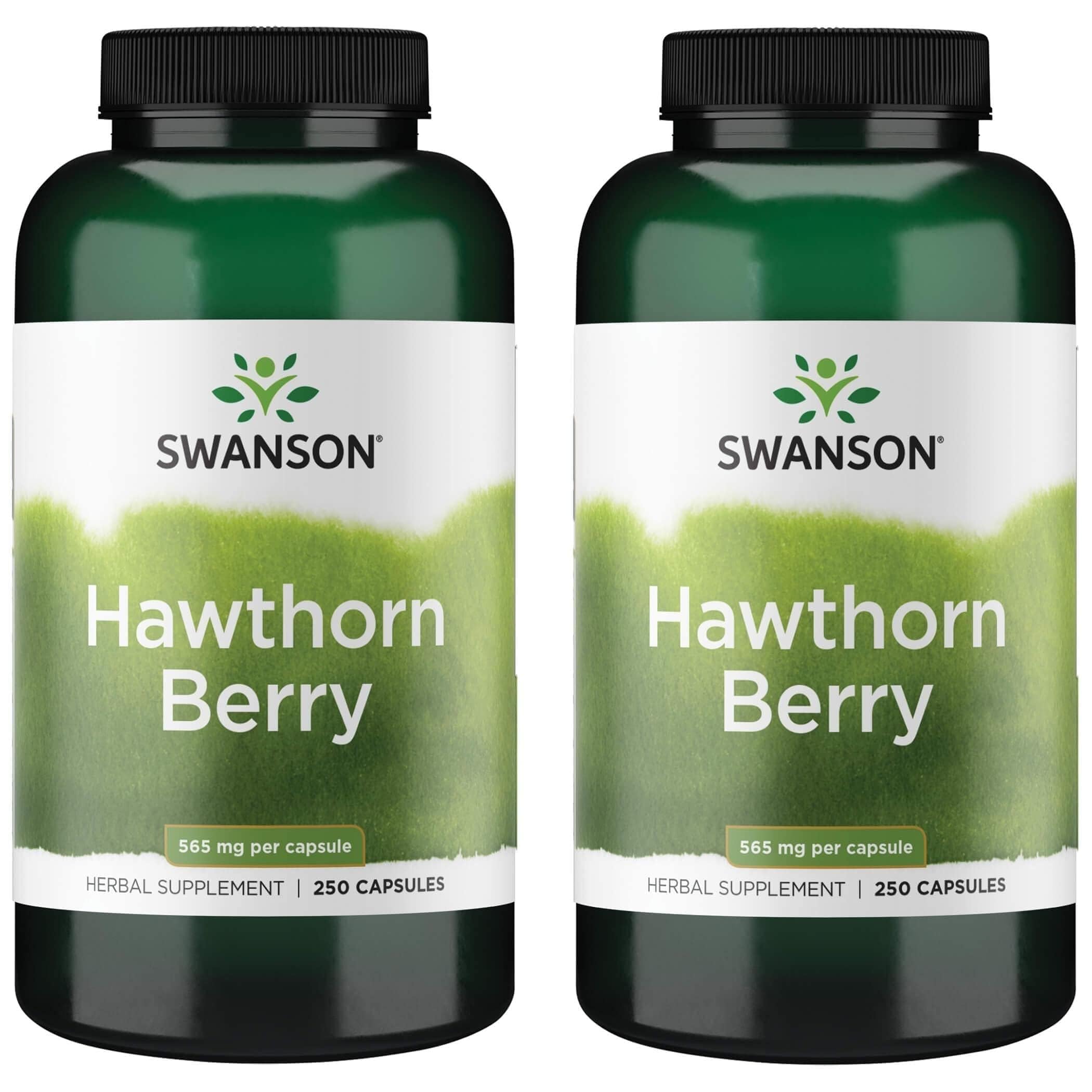 Swanson Hawthorn Berry Capsules 565mg front view of bottle