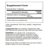 Swanson Hawthorn Berry Capsules 565mg side view showing label