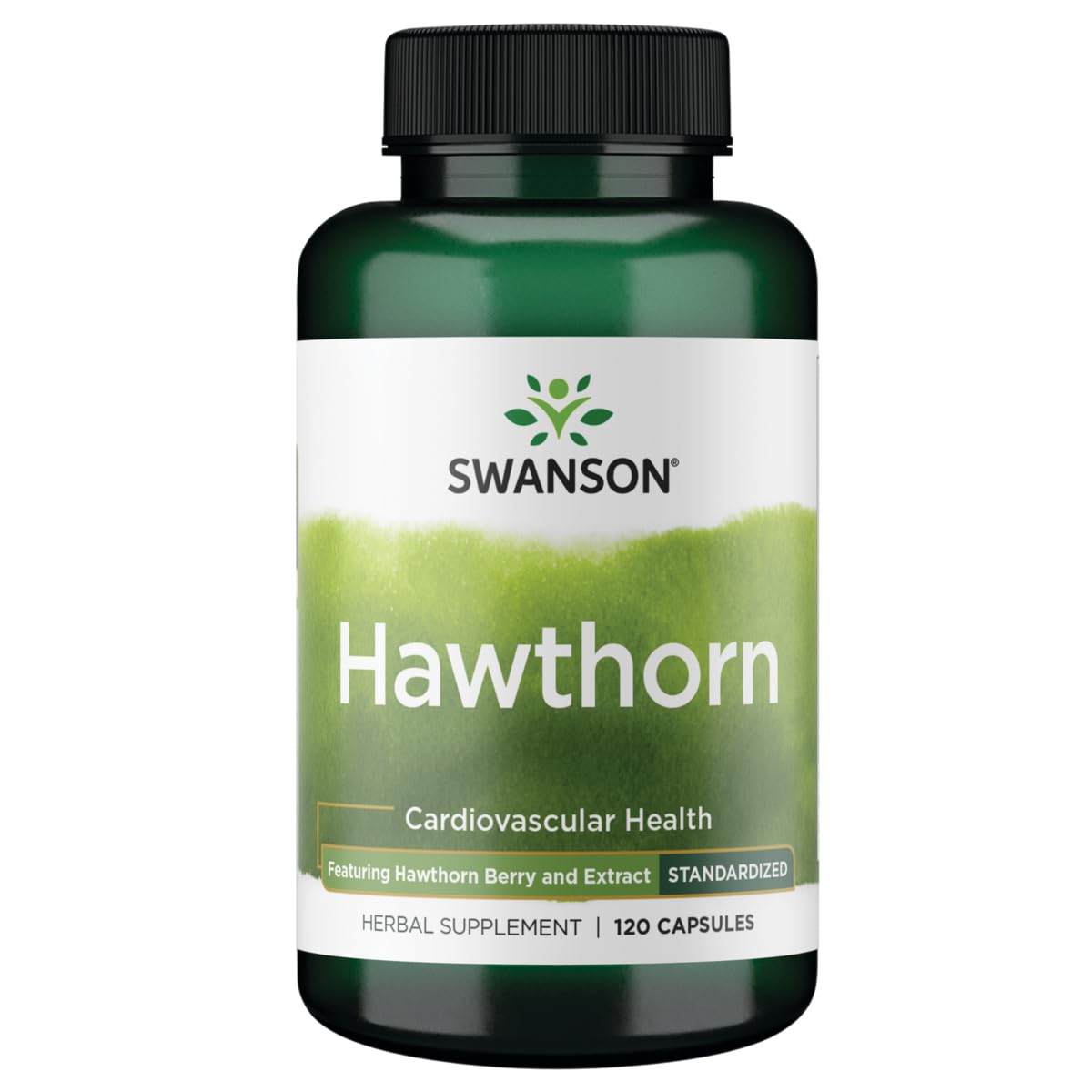 Swanson Hawthorn Extract 500mg capsules front view