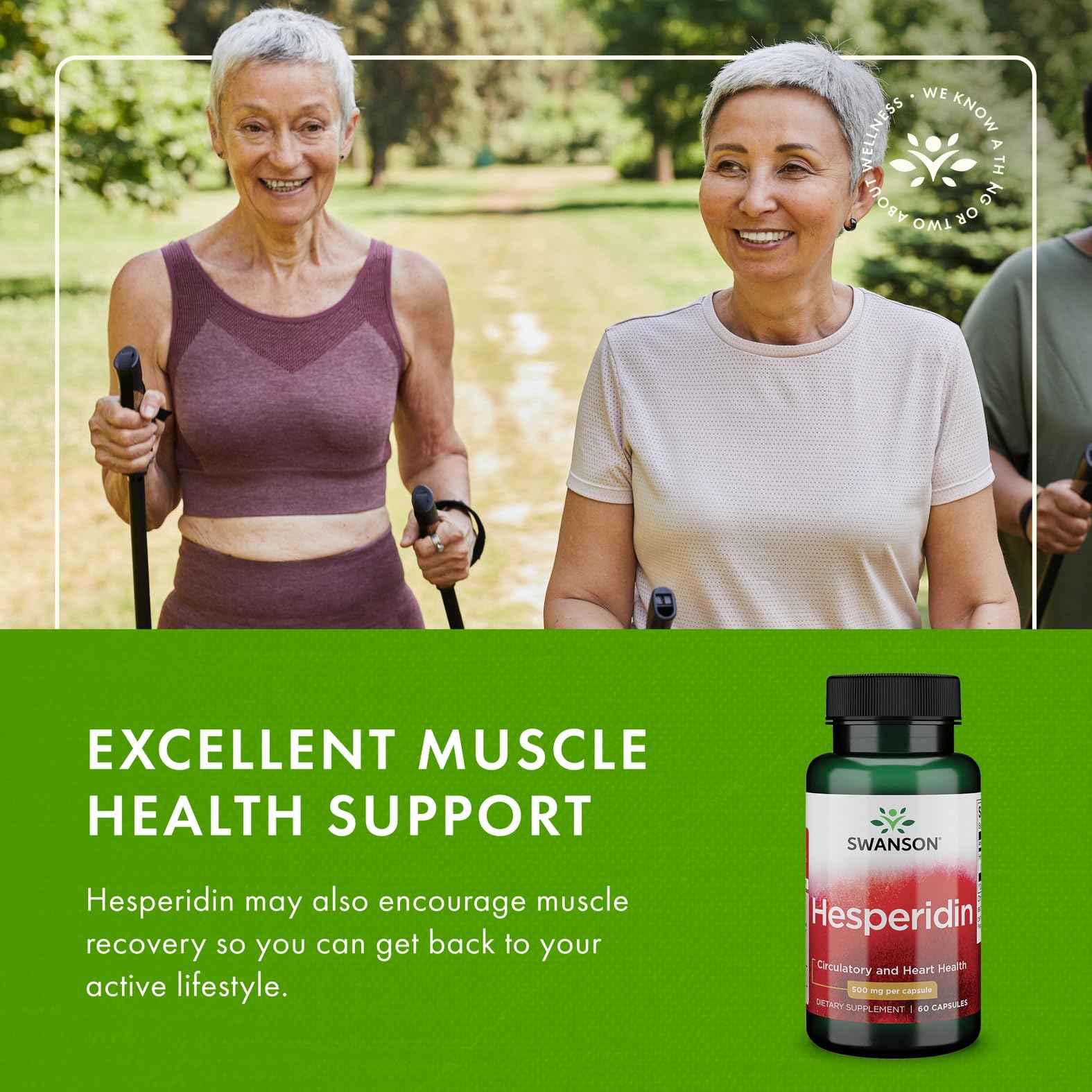 Swanson Hesperidin 500mg supplement back view