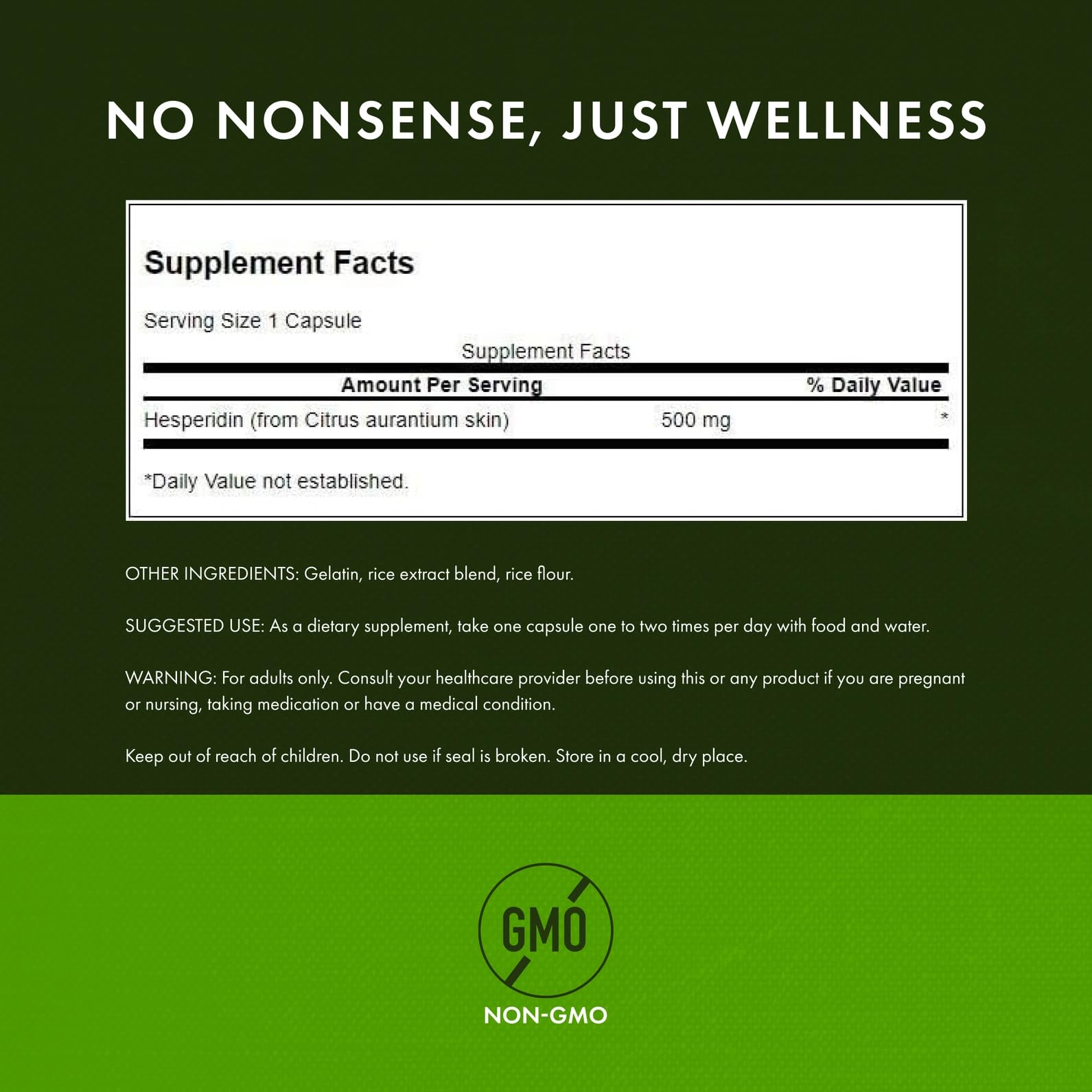 Swanson Hesperidin 500mg supplement bottle with label