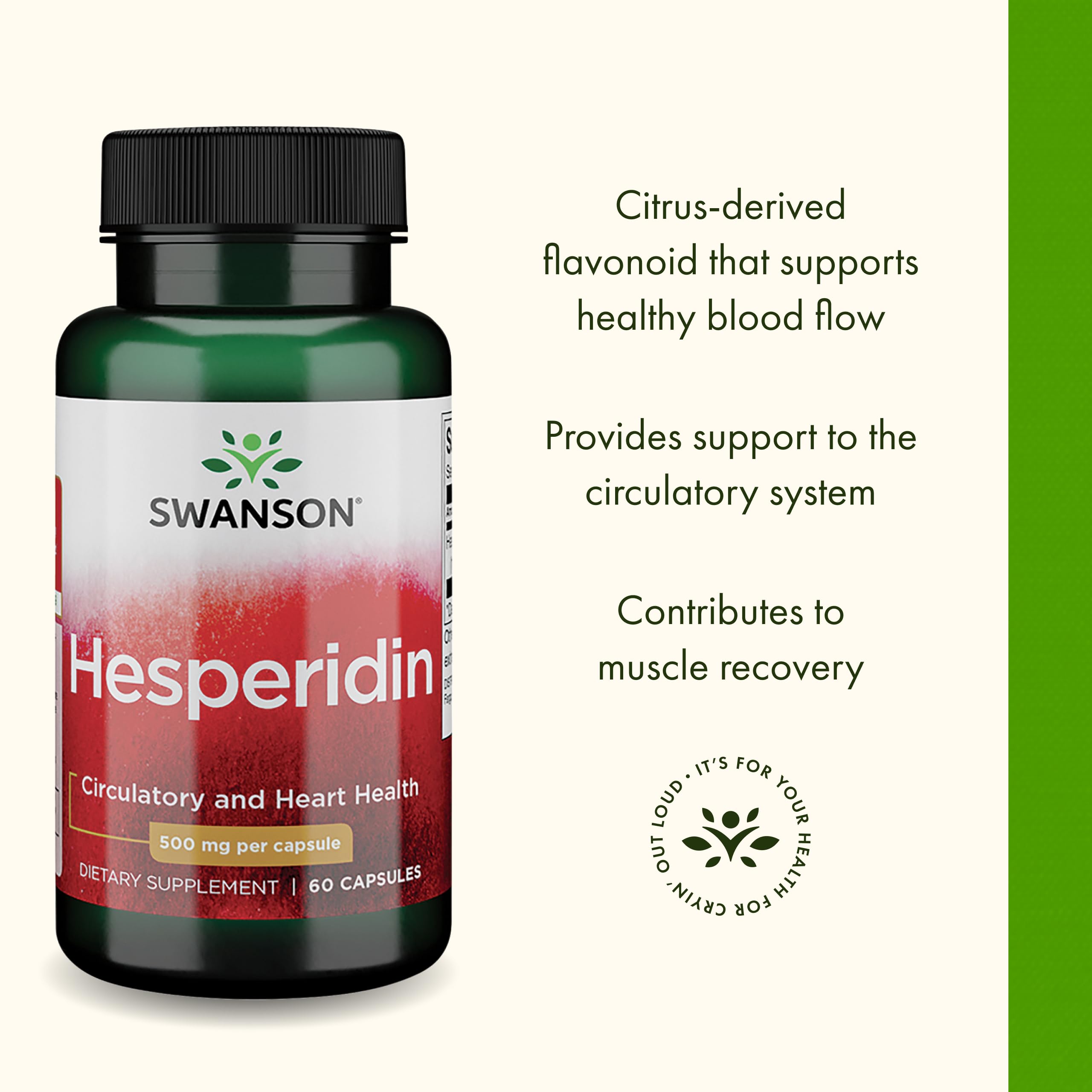 Swanson Hesperidin 500mg supplement label close-up