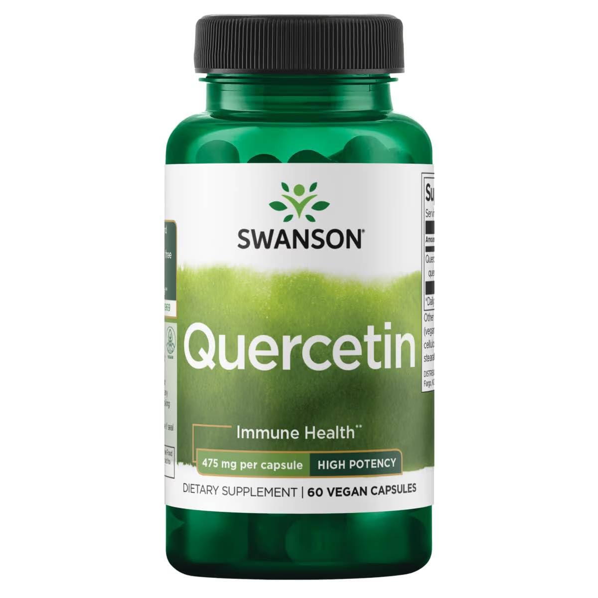 Swanson High Potency Quercetin 475mg Capsules front view