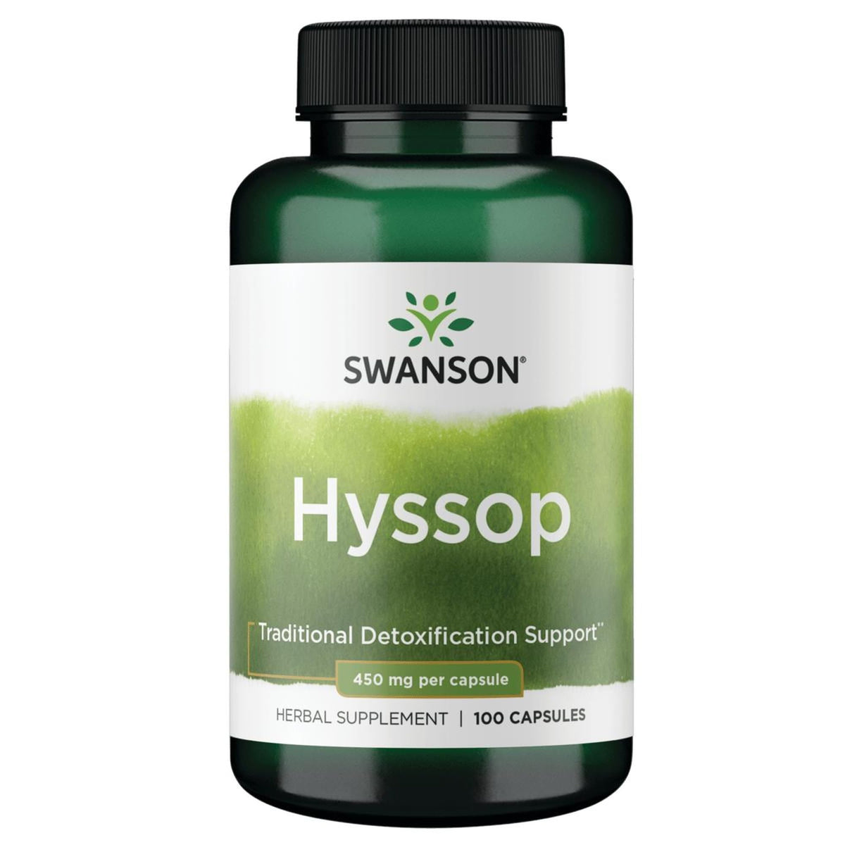 Swanson Hyssop Capsules 900mg front view
