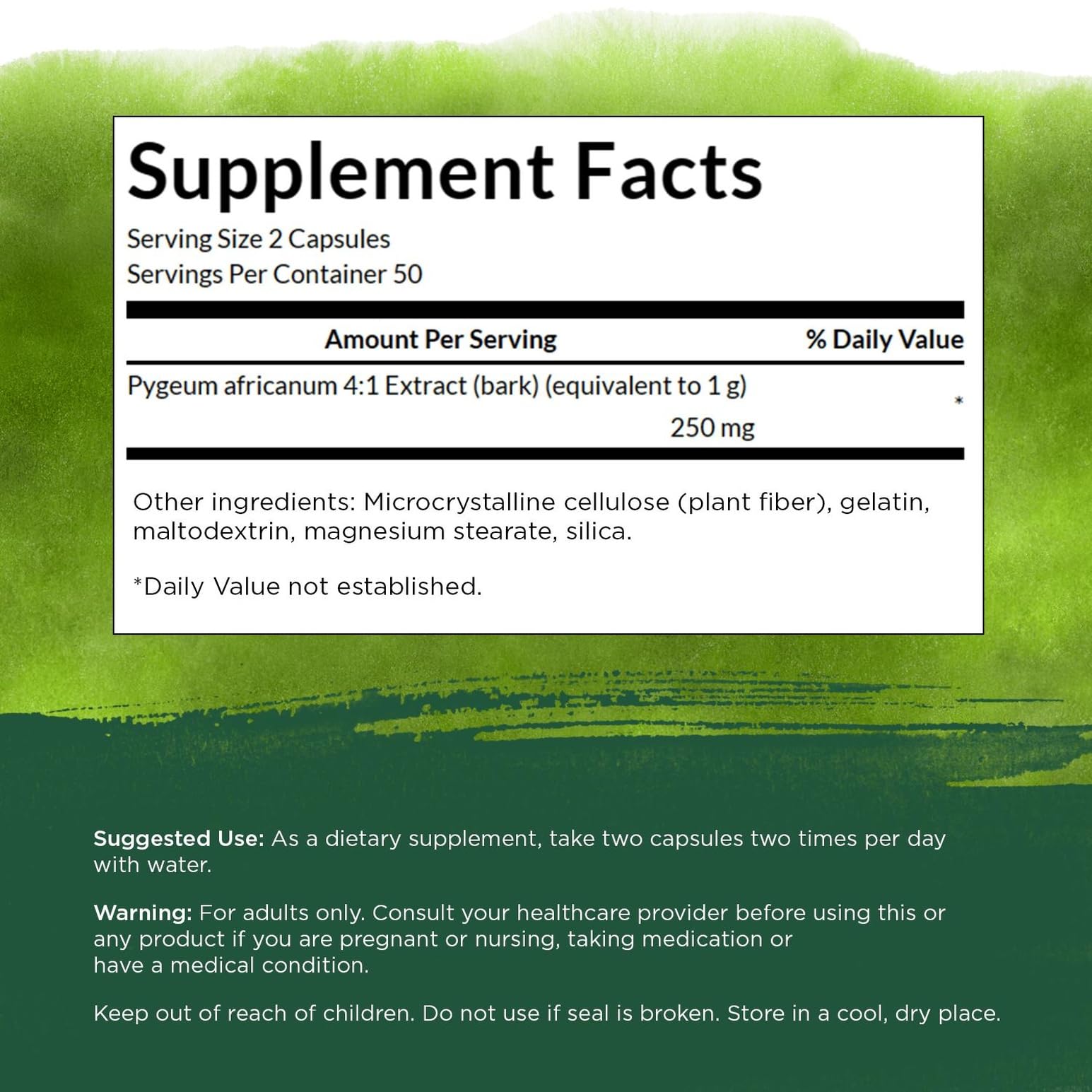 Swanson Hyssop Capsules 900mg side view