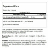 Swanson Iron Supplement 15mg capsule side view