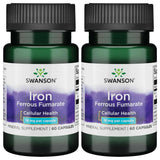 Swanson Iron Supplement 18mg capsule bottle front view
