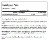 Swanson Iron Supplement 18mg capsules close-up