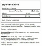 Swanson Japanese Oyster Extract 500mg capsules side view