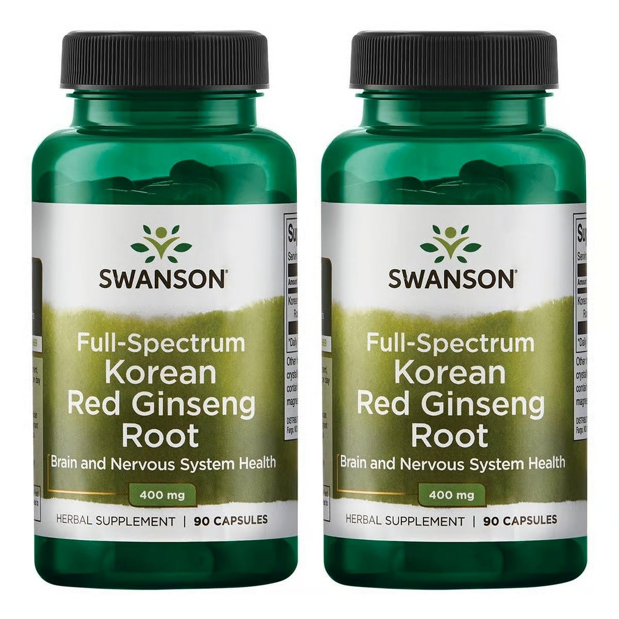 Swanson Korean Red Ginseng 400mg supplement front view