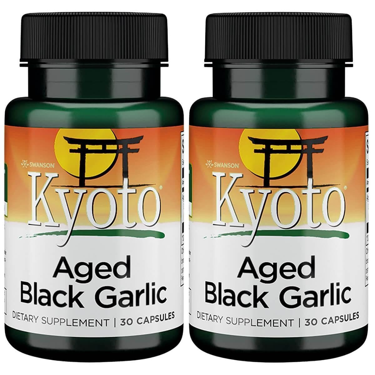 Swanson Kyoto Aged Fermented Black Garlic 650mg capsule front view