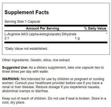 Swanson L-Arginine Alpha-Ketoglutarate 1g supplement side view