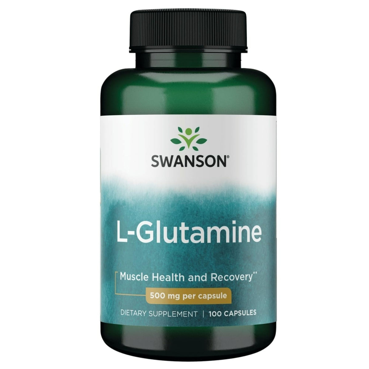 Swanson L-Glutamine 500mg Capsules front view