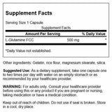 Swanson L-Glutamine 500mg Capsules side view