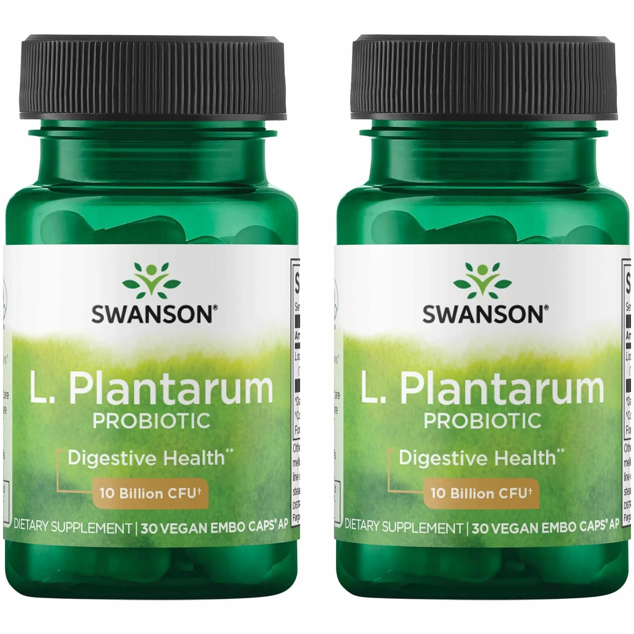 Swanson L. Plantarum Probiotic Supplement front view with capsule bottle
