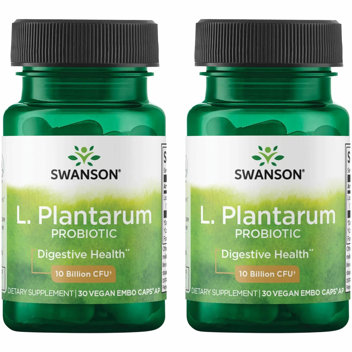 Swanson L. Plantarum Probiotic Supplement front view with capsule bottle