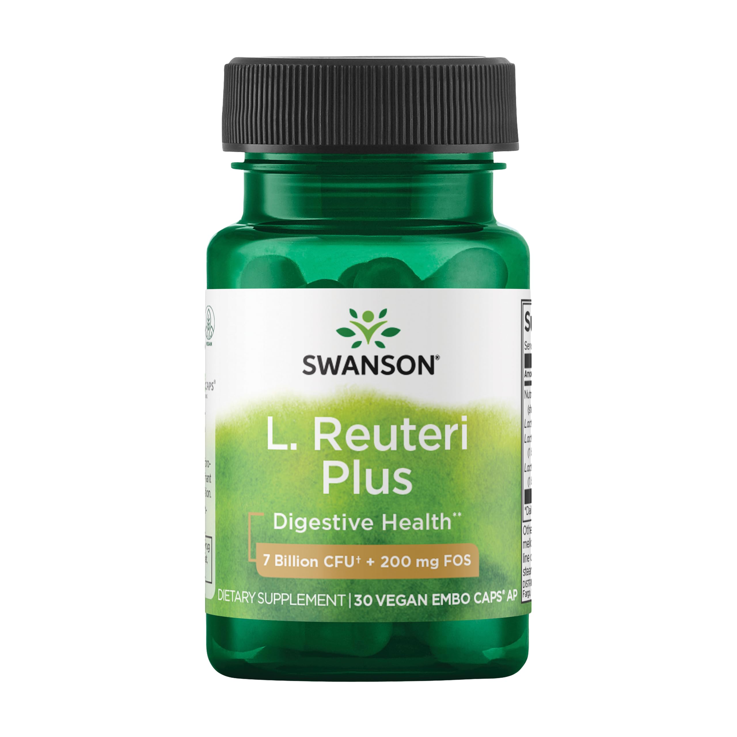 Swanson L. Reuteri Probiotic Plus 30 Veggie Capsules front view