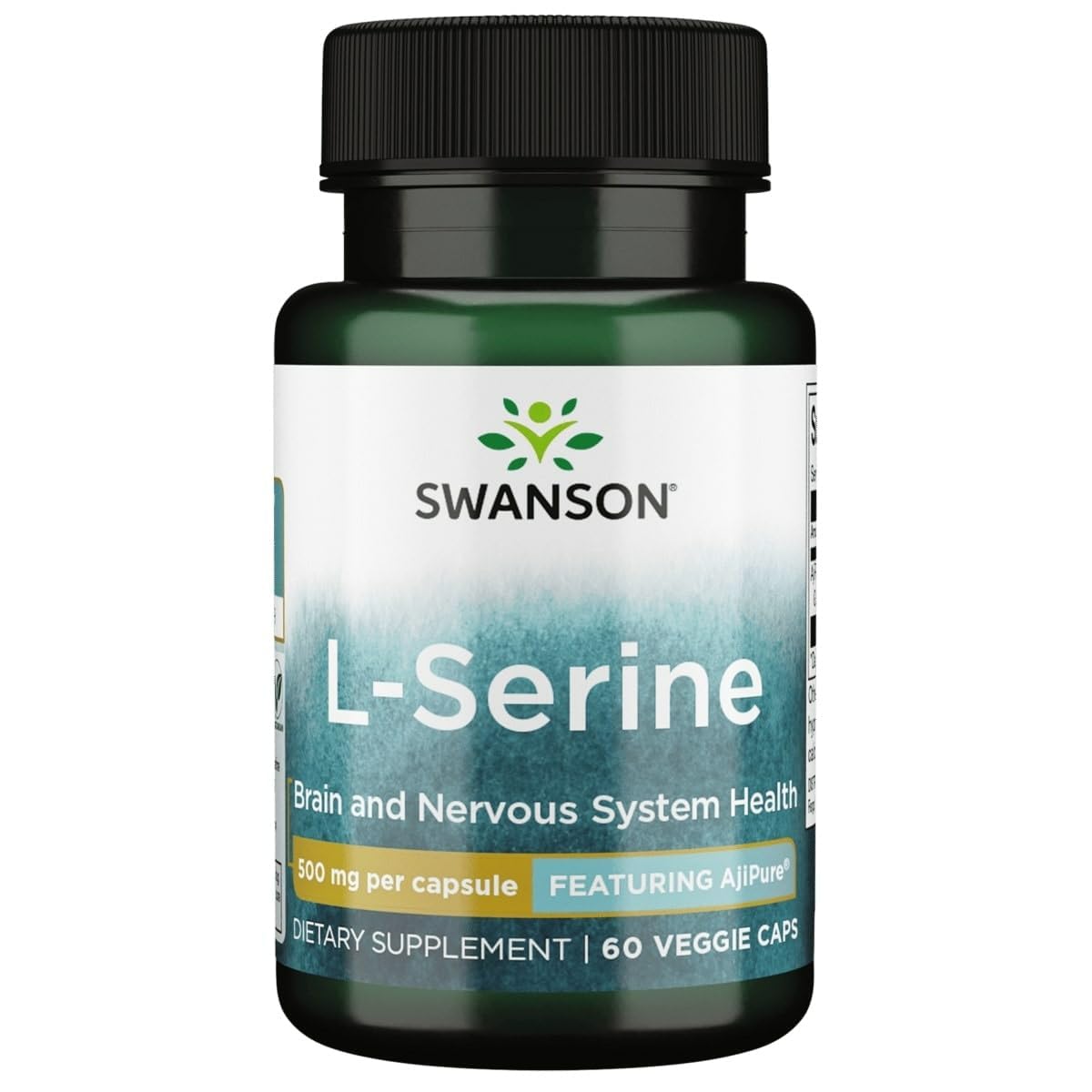Swanson L-Serine Capsules 500mg front view of packaging