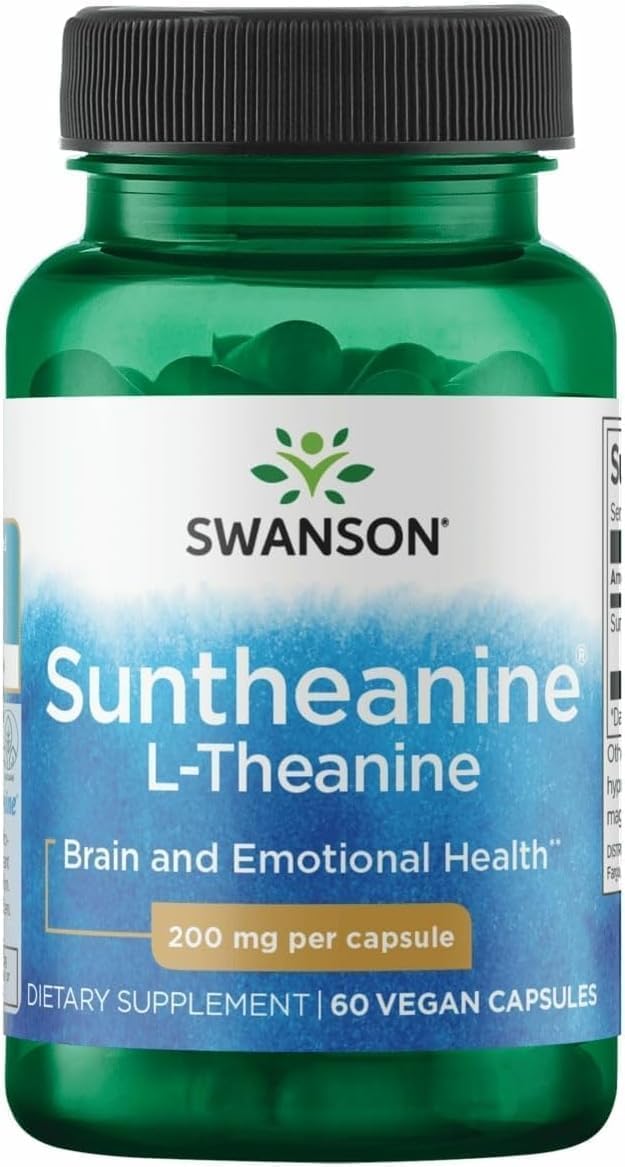 Swanson L-Theanine Double-Potency 200mg Capsules front view