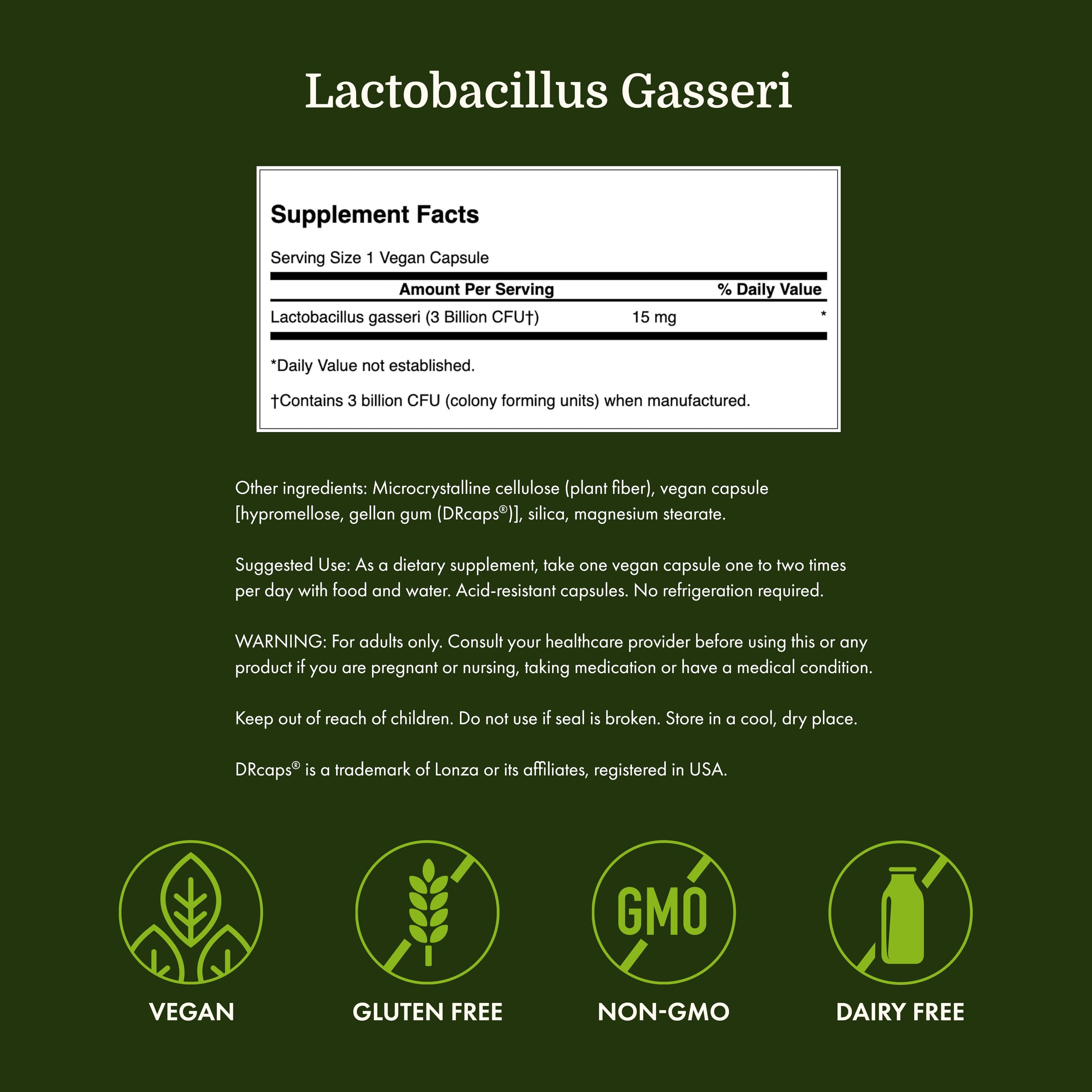 Swanson Lactobacillus Gasseri Probiotic close-up of capsules