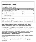 Swanson Lactobacillus Rhamnosus Prebiotic Capsules back view