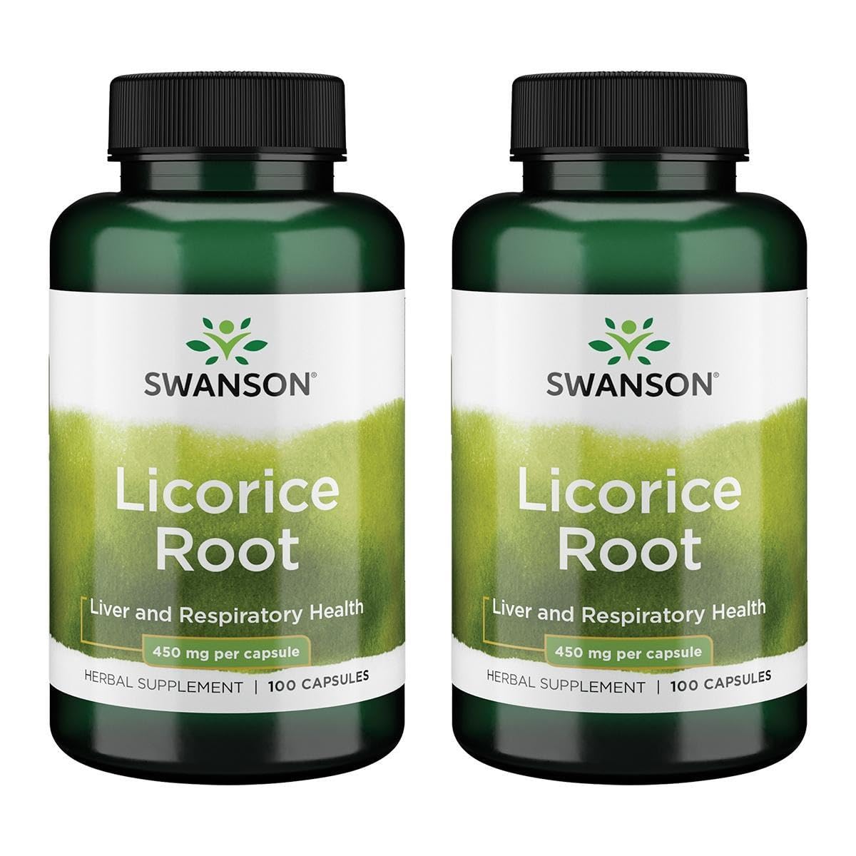 Swanson Licorice Root 900mg herbal supplement capsule bottle front view