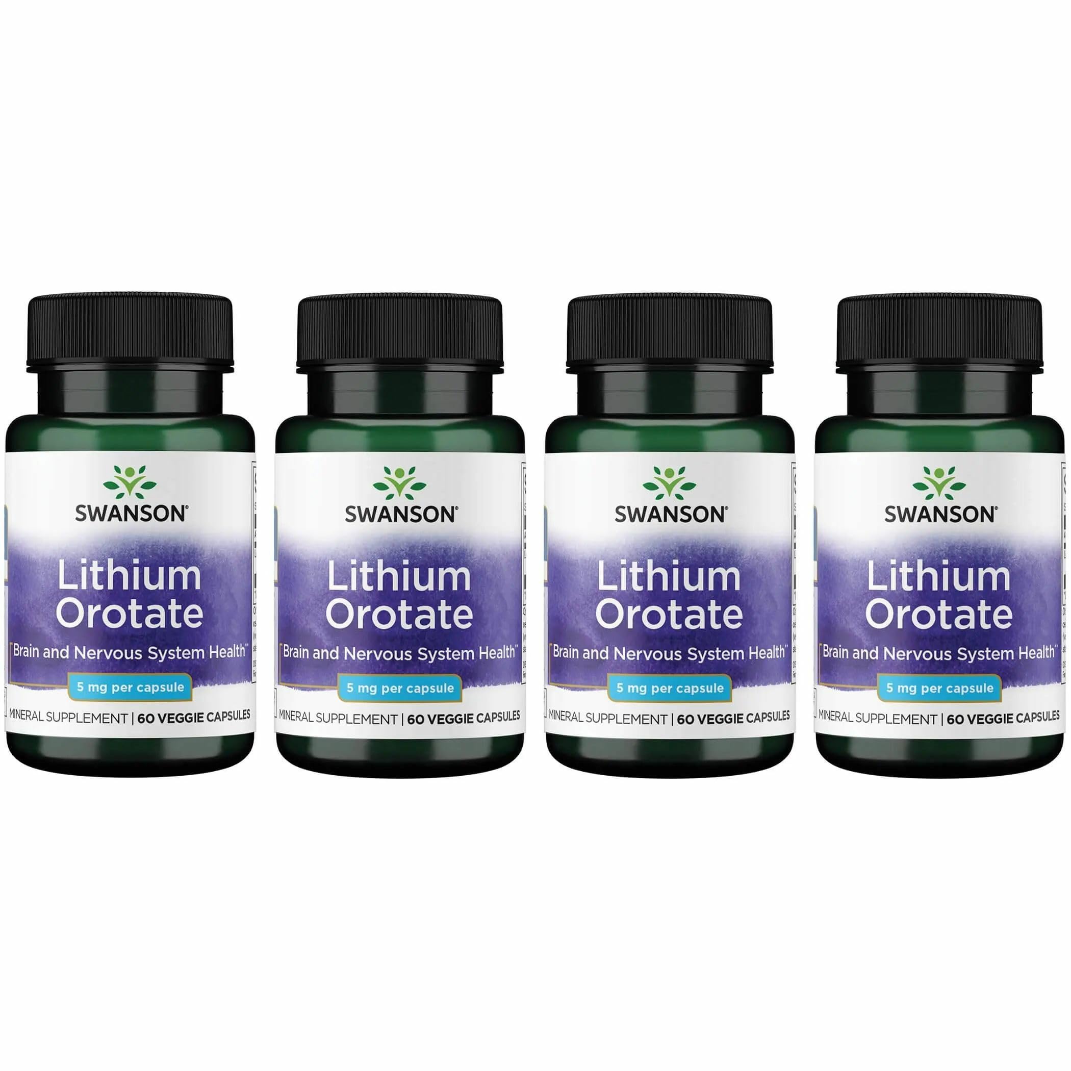 Swanson Lithium Orotate 5mg supplement front view