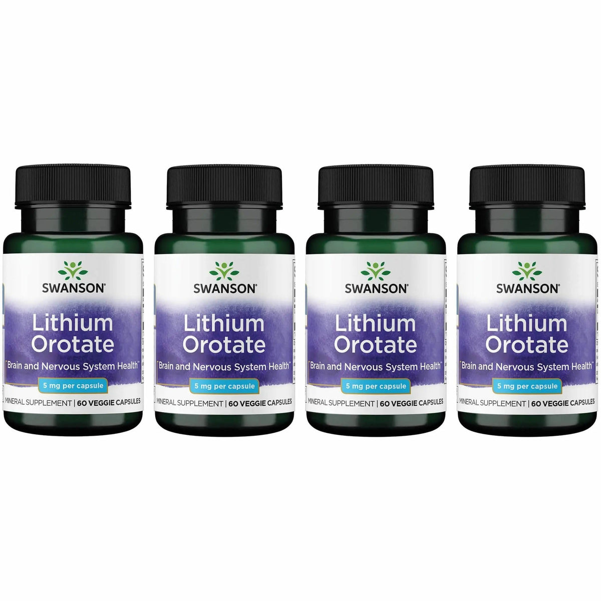 Swanson Lithium Orotate 5mg supplement front view