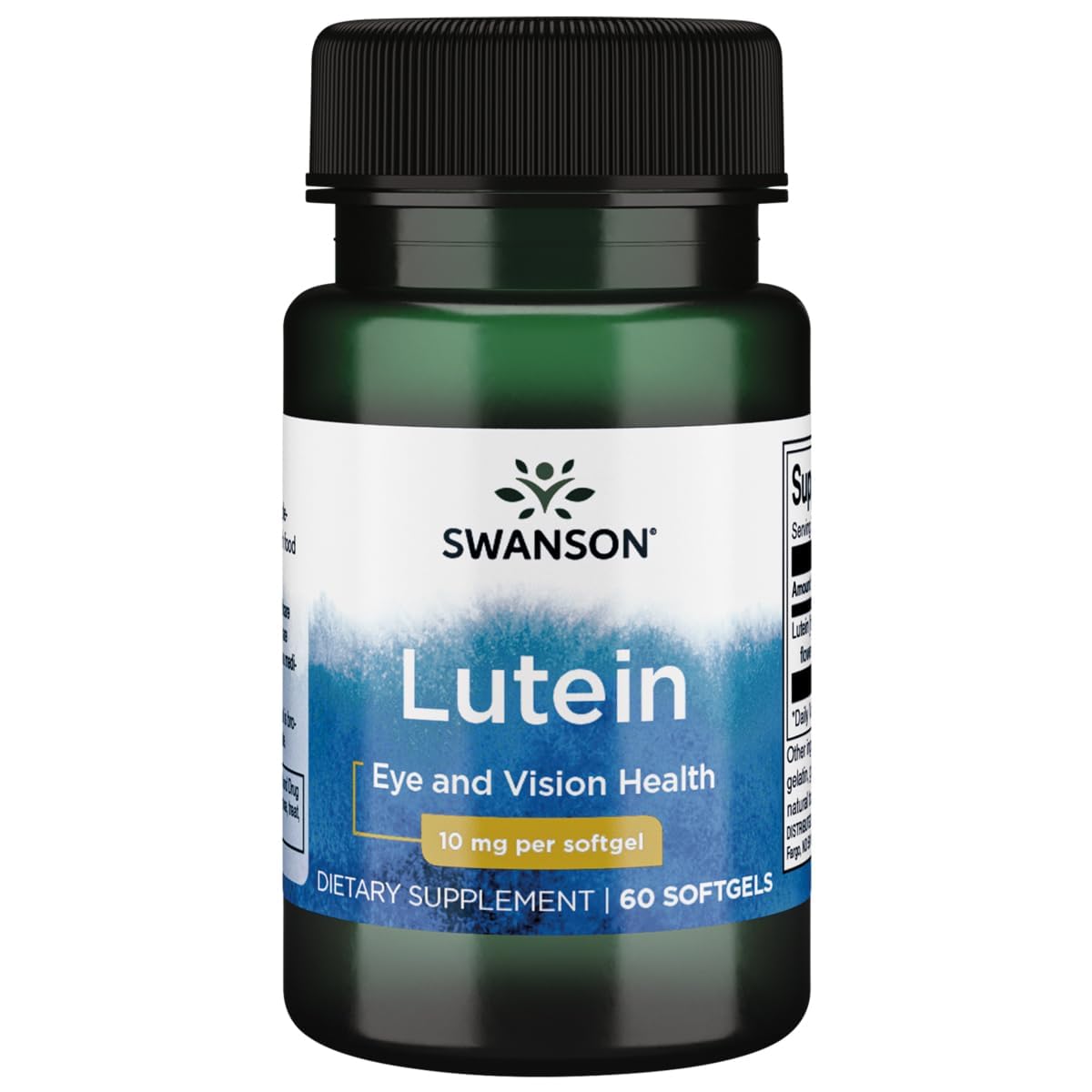 Swanson Lutein Supplement 10 mg front view with packaging