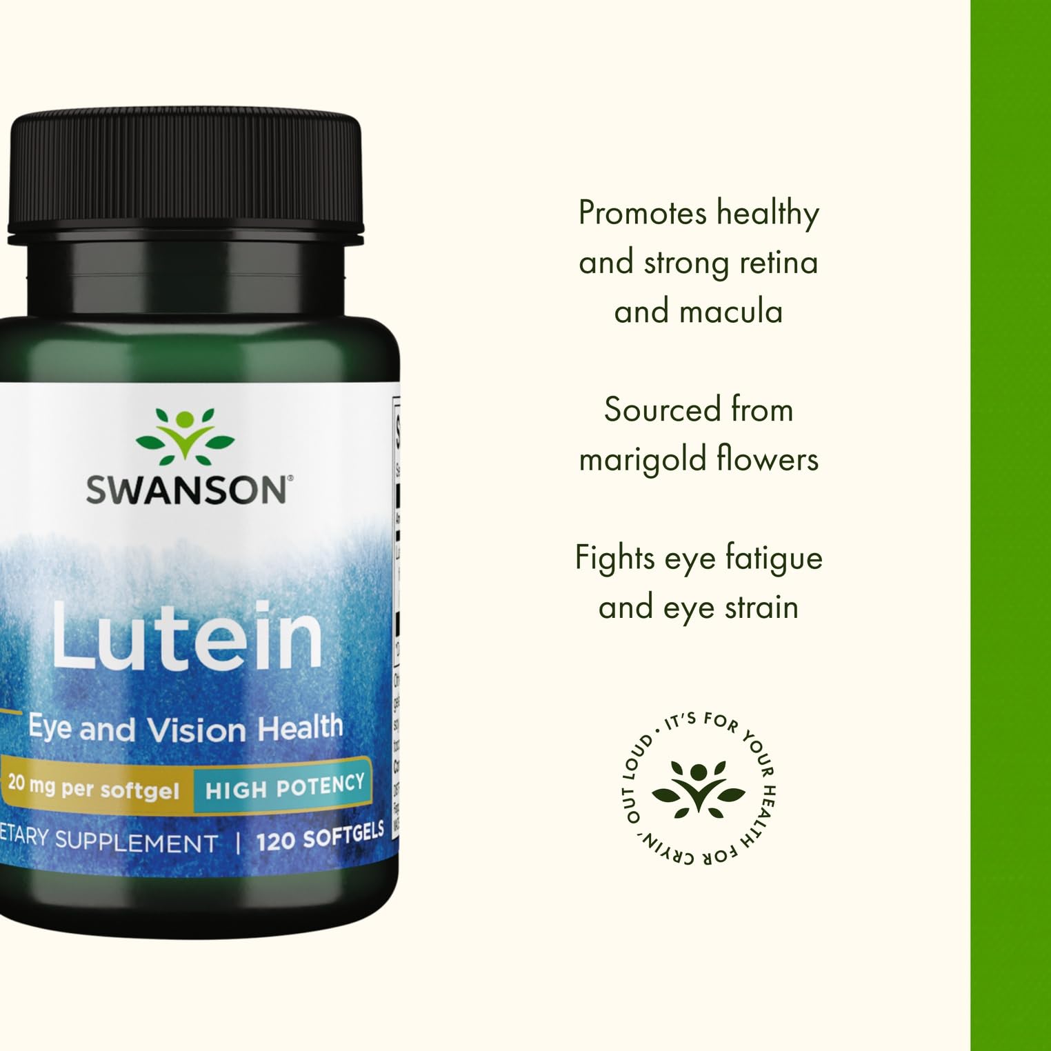 Swanson Lutein Supplement 20mg ingredients list