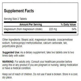 Swanson Magnesium Citrate Supplement 225mg back view