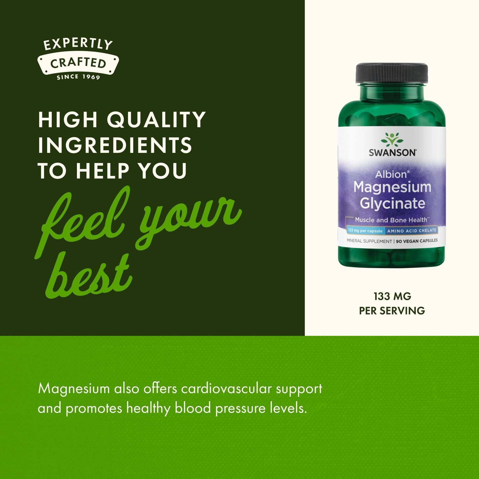 Swanson Magnesium Glycinate Supplement 133mg packaging