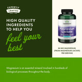 Swanson Magnesium Lactate 84mg capsules back view