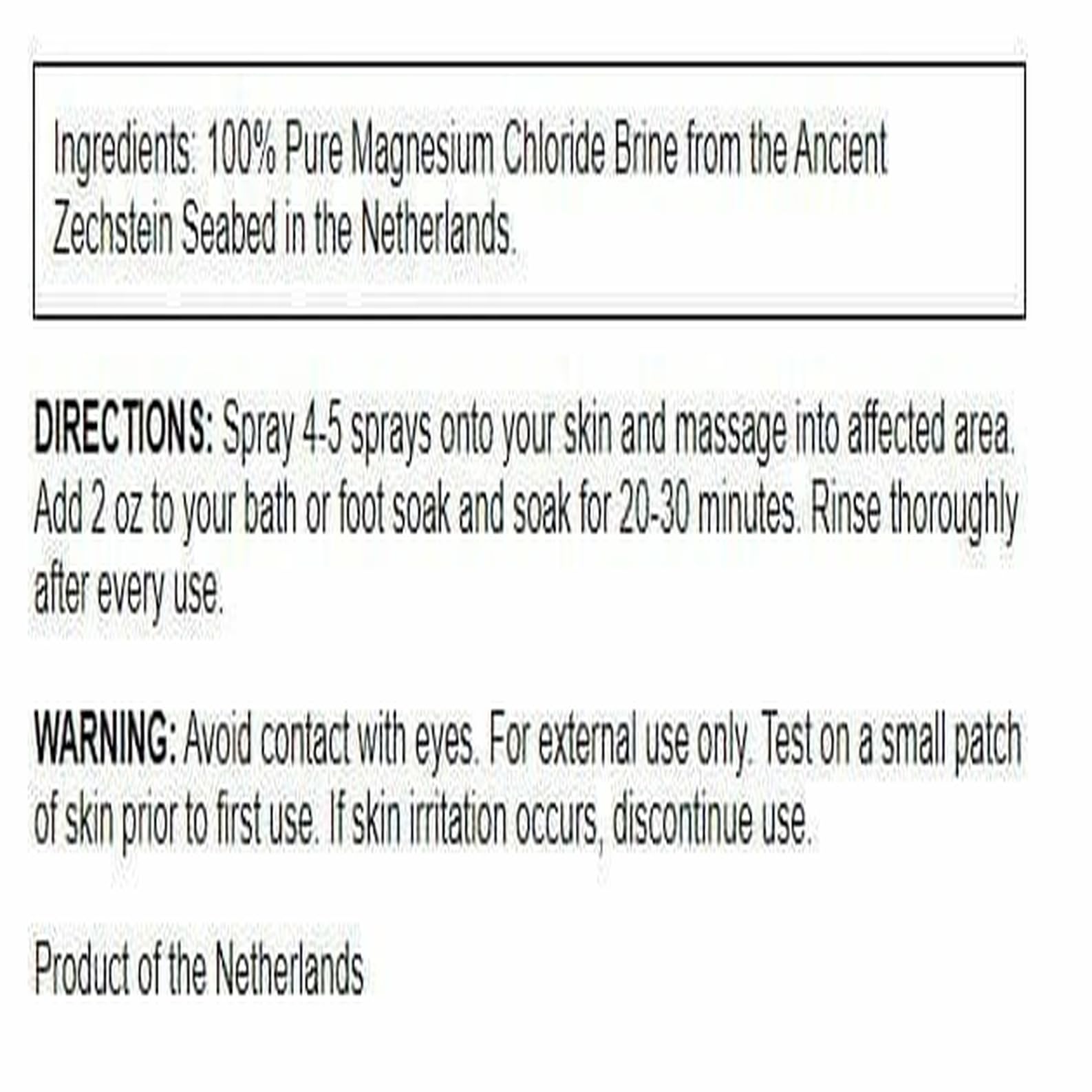 Swanson Magnesium Oil Spray 227g back view