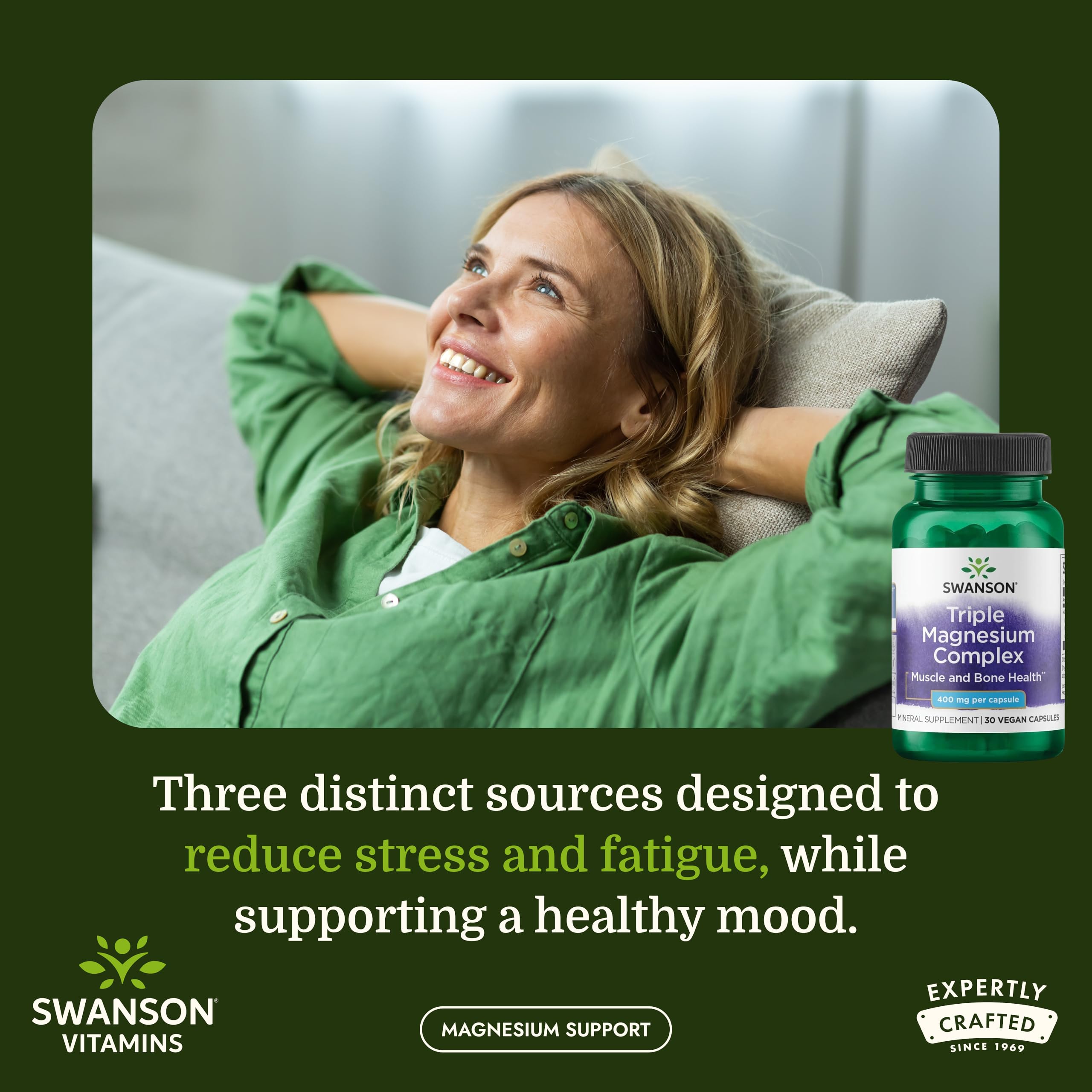 Swanson Magnesium Supplement 400mg back view