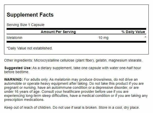 Swanson Melatonin capsules bottle with label