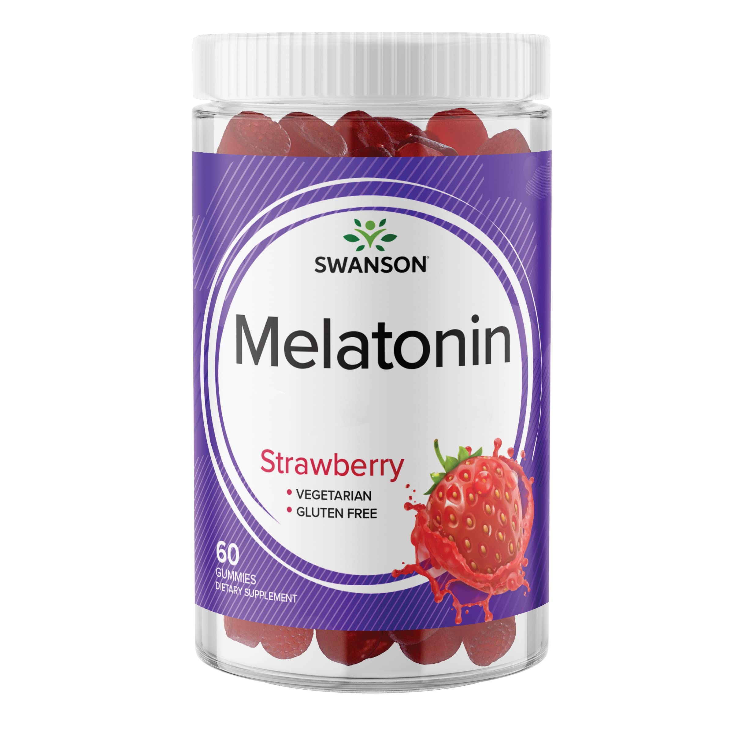 Swanson Melatonin Gummies Strawberry flavour front view