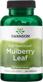 Swanson Mulberry Leaf Capsules 1g front view
