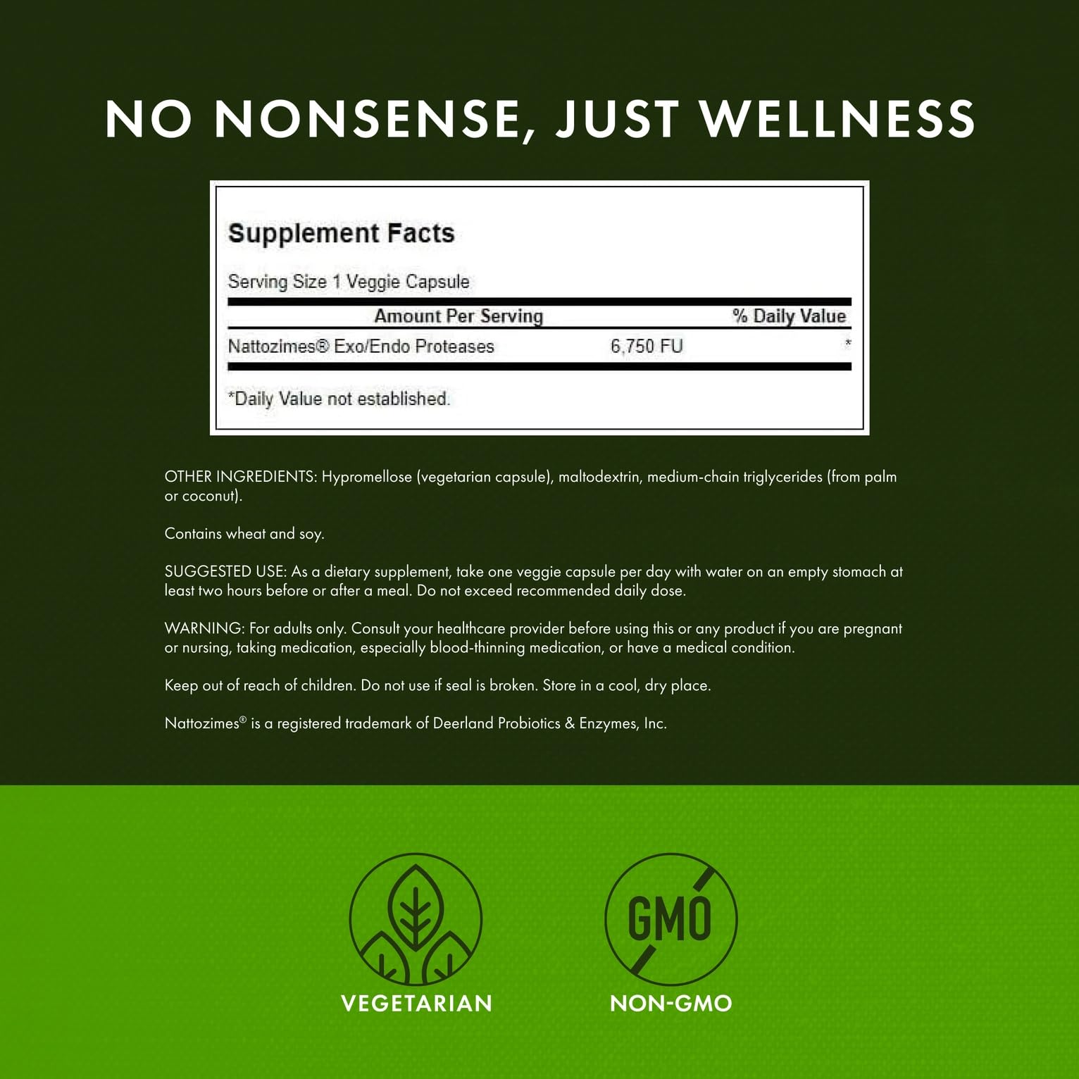 Swanson Multi-Enzymes Nattozimes 195mg capsule close-up