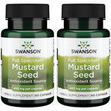 Swanson Mustard Seed 400 mg Herbal Supplement Capsules front view