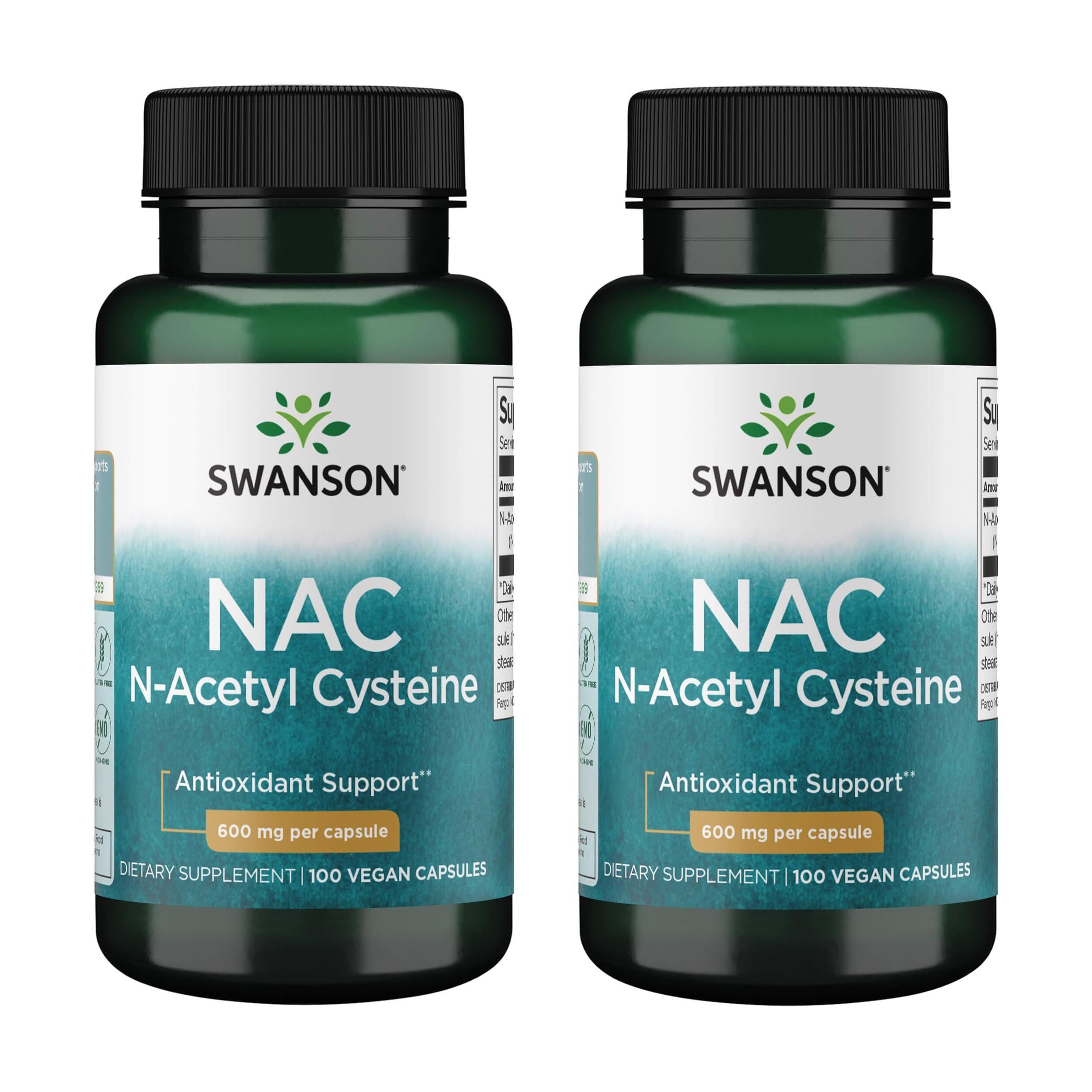 Swanson N-Acetyl Cysteine 600mg supplement front view